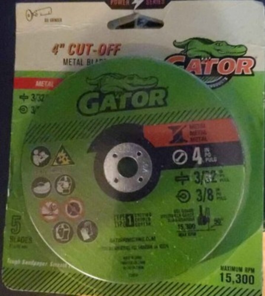 Gator 4 x 3/32 x 3/8 Die Grinder Cut-Off Wheels 9427 for Metal - 5pk